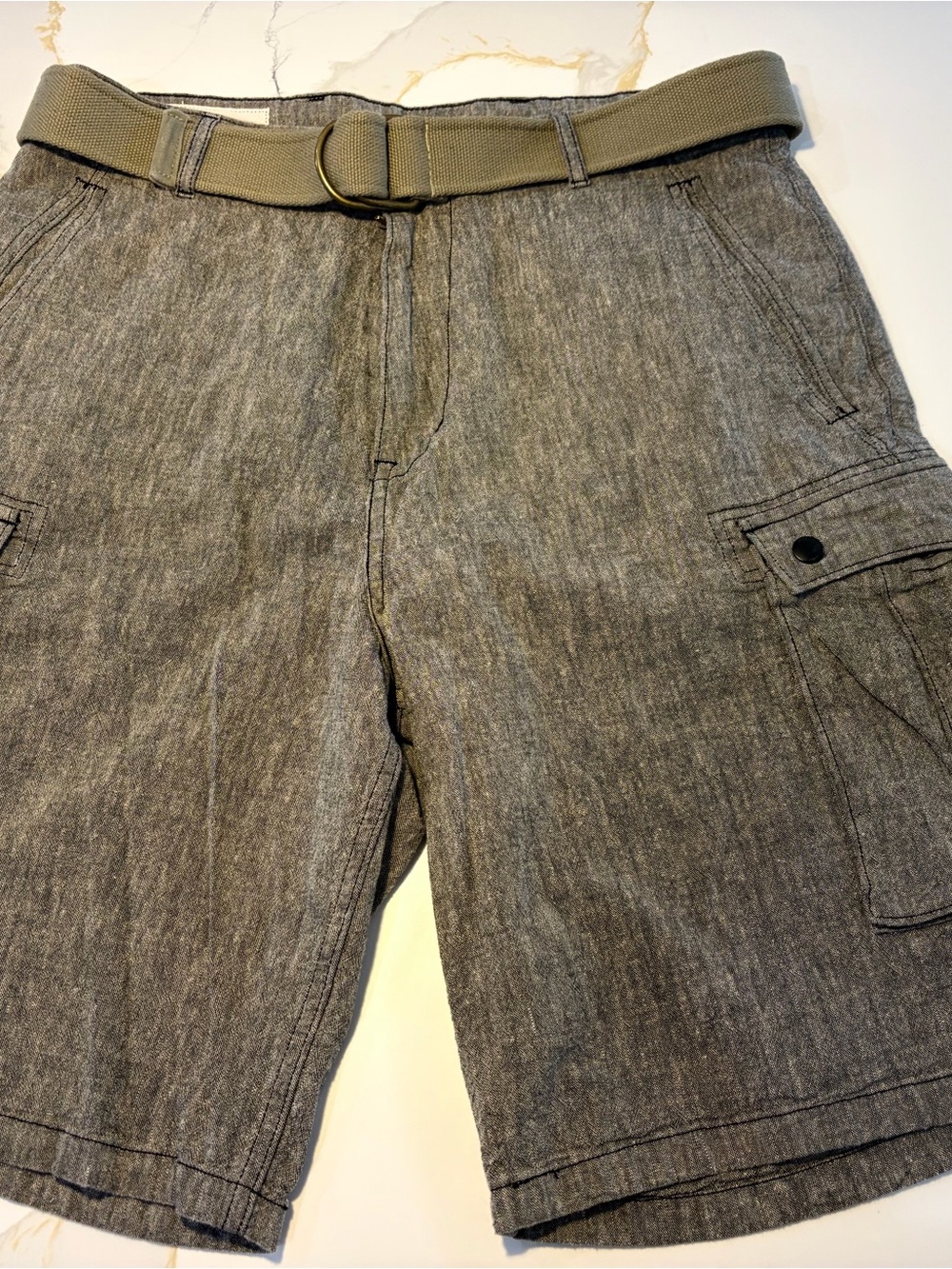 Levi's Cargo Shorts Heather Gray Men's Waist Size 32 w/belt